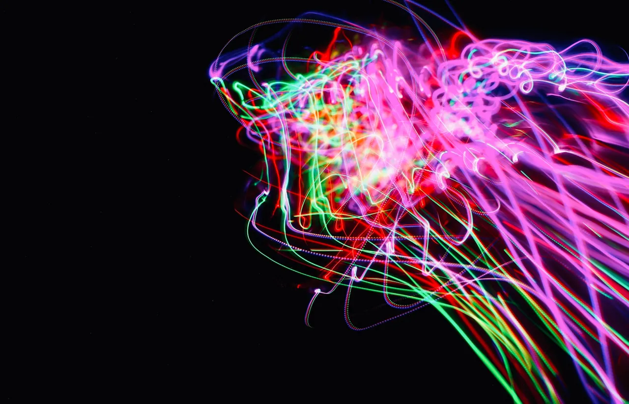 Blurred neon light in darkness, representing user activity measured over time