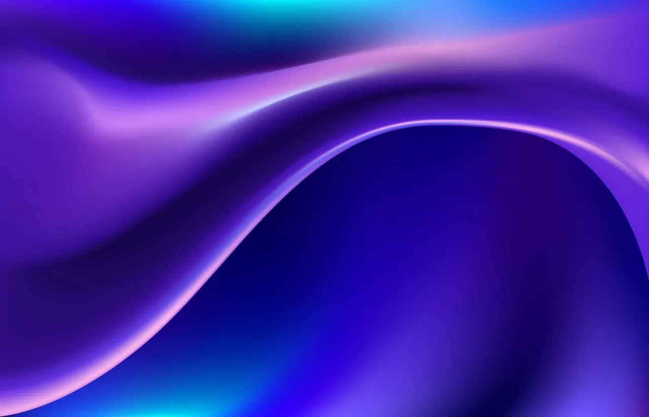 Abstract fluid waves in violet and blue, suggesting visitor flow through a website