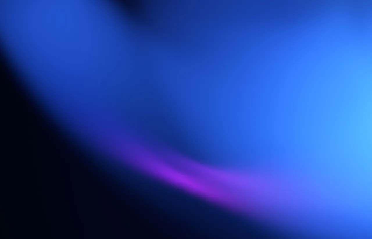 Flowing blue and purple streaks of light sweeping across a dark gradient background